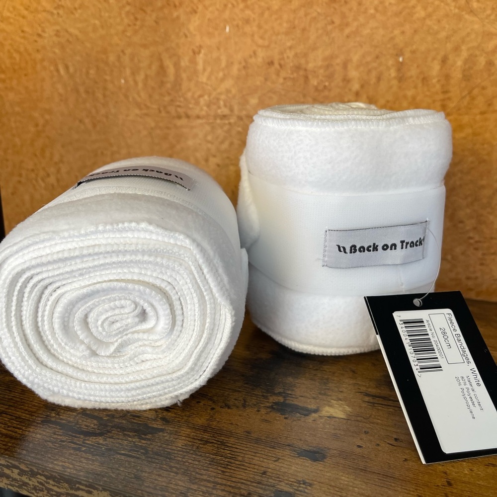 Back On Track White Polo Wraps NWT